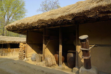 韩国中部地区民房 农户炉灶烟囱