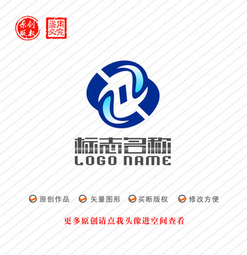 Z字母MW标志中字铜钱logo