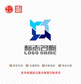 YT字母旋轉(zhuǎn)X標(biāo)志