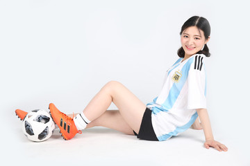 蓝色阿根廷足球衣
