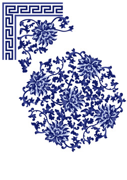 青花瓷地毯花纹设计
