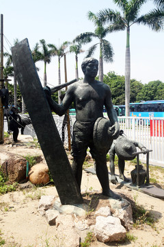 沙井渔民采生蚝 雕塑