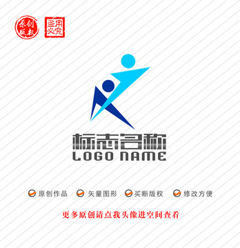 AJ字母XK标志运动logo