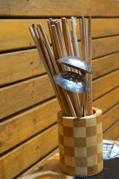 中式餐具 竹筷 筷子筒