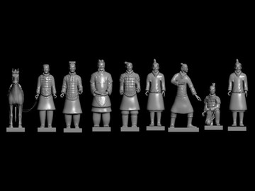 中國精細兵馬俑一組