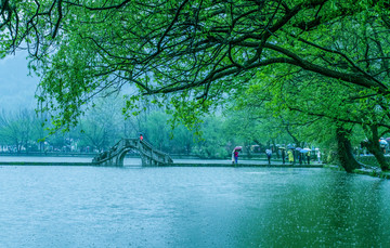 南湖春雨