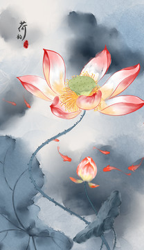 水墨荷花