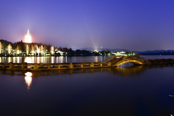 夜景图片 杭州西湖