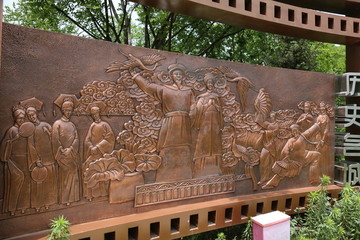 清朝人物铜雕