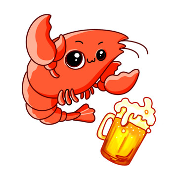 小龙虾 简笔画 插图