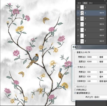 中式手繪花鳥(niǎo)