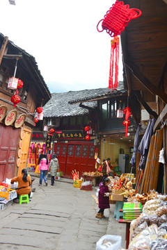 丙安古镇 村镇街景 古镇街道