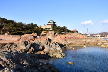 青岛水族馆 海滩风景