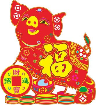 豬年印花