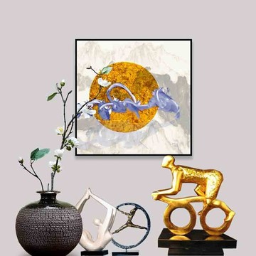新中式现代简约金箔抽象装饰画