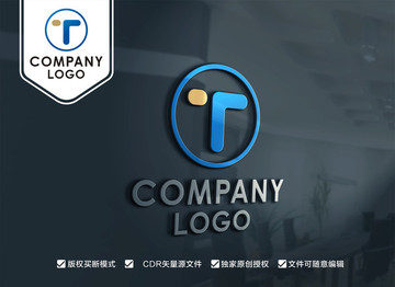 人脸T字母LOGO设计 T标志