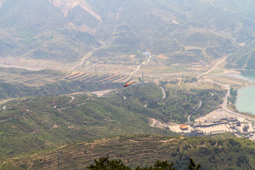 直升飞机航拍北岳恒山