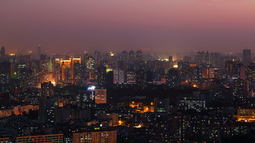 广州白云山俯瞰城市风光夜景