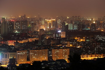 广州白云山俯瞰城市风光夜景