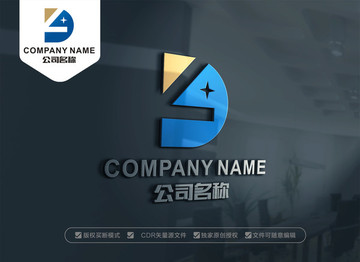 DL字母LOGO设计 LD标志