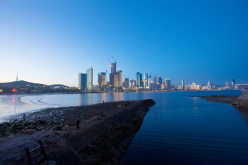 青岛风光 青岛夜景 灯光 海岸