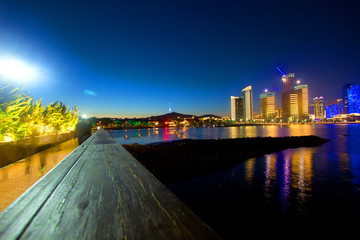 青岛风光 青岛夜景 灯光 海岸