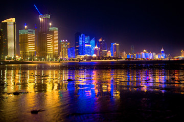 青岛风光 青岛夜景 灯光 海岸