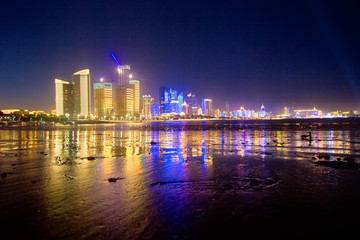 青岛风光 青岛夜景 灯光 海岸