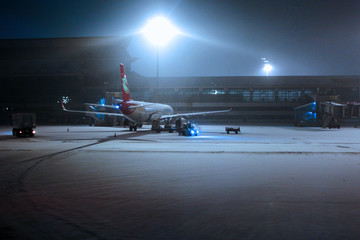 大雪之夜 沈阳机场 首都航空