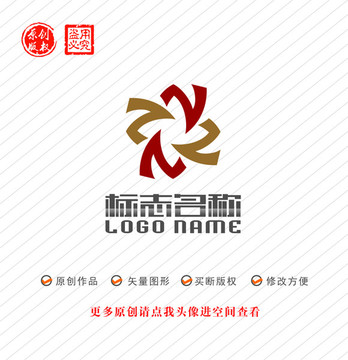 ZNVRA字母X旋转logo