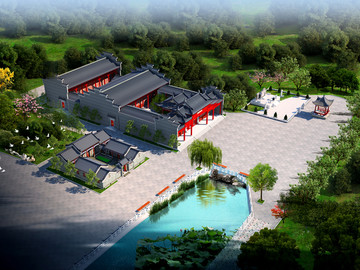 祠堂 祠堂鳥瞰圖 徽派建筑