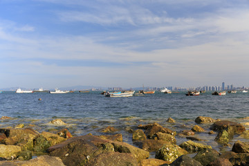 烟台海滨城市风光