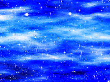 繪畫效果星空水倒影星星太空云層