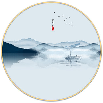 山水畫 水墨山水裝飾畫