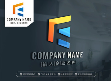 简洁F字母LOGO设计 F标志