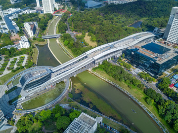 航拍深圳大学城 科技图书馆