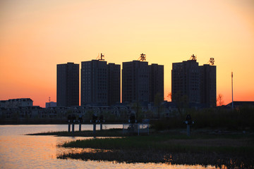 大庆 时代广场 万宝湖 夜景