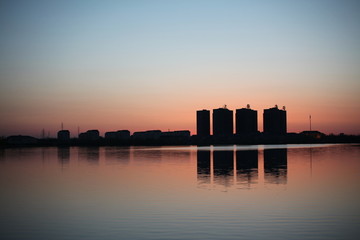 大庆 时代广场 万宝湖 夜景