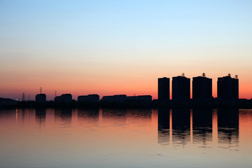 大庆 时代广场 万宝湖 夜景