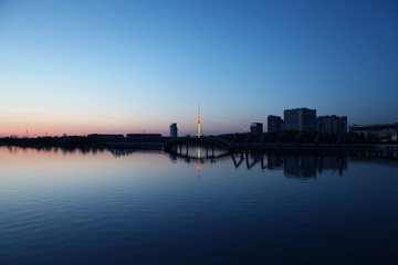 时代广场 万宝湖 夜景