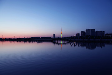 大庆 时代广场 万宝湖 夜景