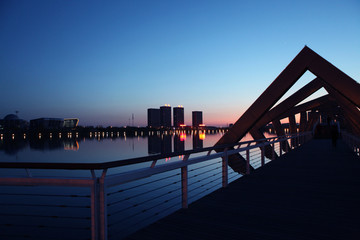 大庆 时代广场 万宝湖 夜景