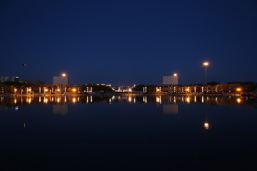 大庆 时代广场 万宝湖 夜景