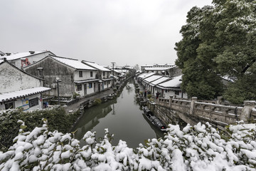 古镇初雪 古镇雪景