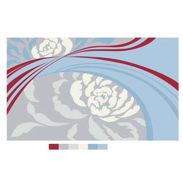 現(xiàn)代簡約藍(lán)色花朵家居臥室地毯