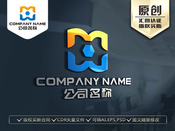 MH字母 HM字母LOGO設(shè)計