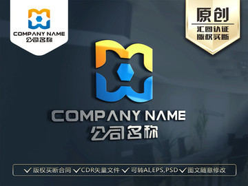 MH字母 HM字母LOGO设计