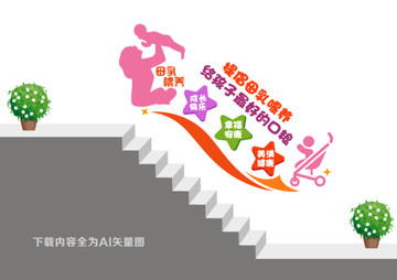 母嬰室樓道文化墻