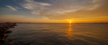 海景晚霞日落