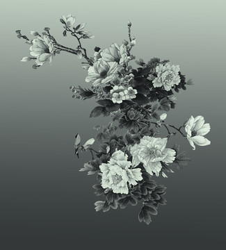 數(shù)碼印花女裝花型圖案設計分層